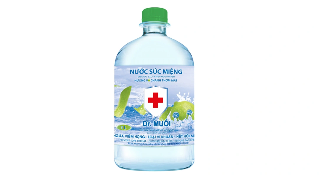 Nước súc miệng Dr. Muối hương vỏ chanh ngừa sâu răng chai 1000ml - 1