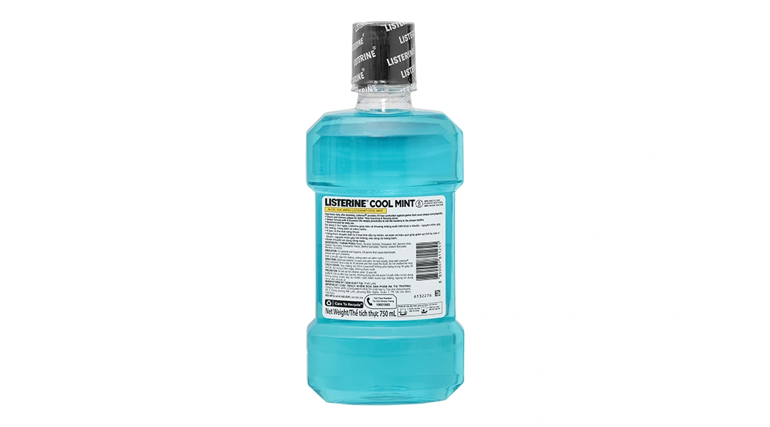 Nước súc miệng Listerine Cool Mint giúp hơi thở thơm mát chai 750ml - 2