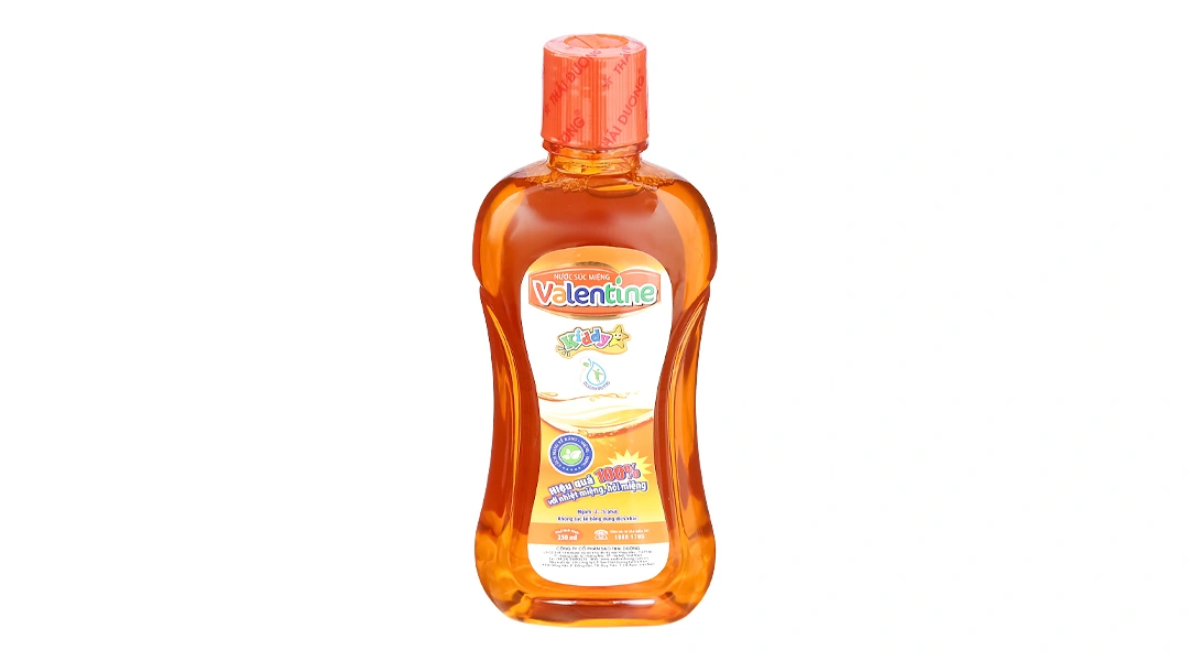 Nước súc miệng Valentine Kiddy ngừa hôi miệng, giảm nhiệt miệng chai 250ml - 