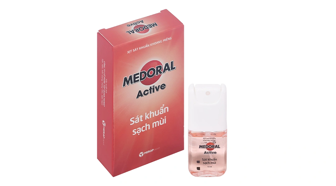 Xịt sát khuẩn khoang miệng Medoral Active giúp hơi thở thơm mát chai 10ml - 