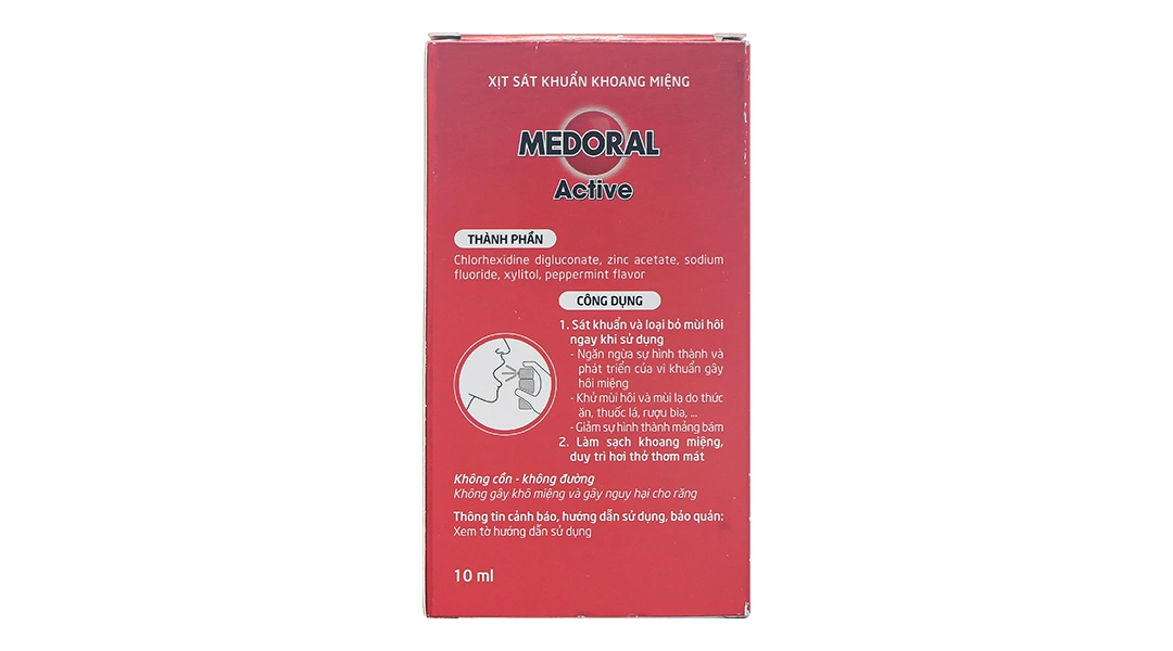 Xịt sát khuẩn khoang miệng Medoral Active giúp hơi thở thơm mát chai 10ml - 1