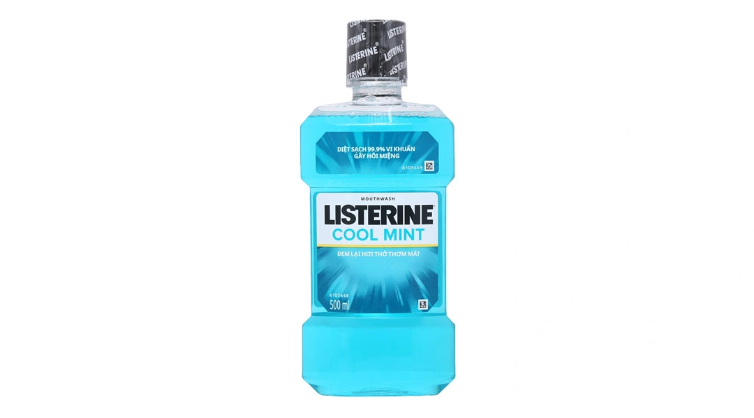 Nước súc miệng Listerine Cool Mint ngừa mảng bám, viêm nướu chai 500ml - 