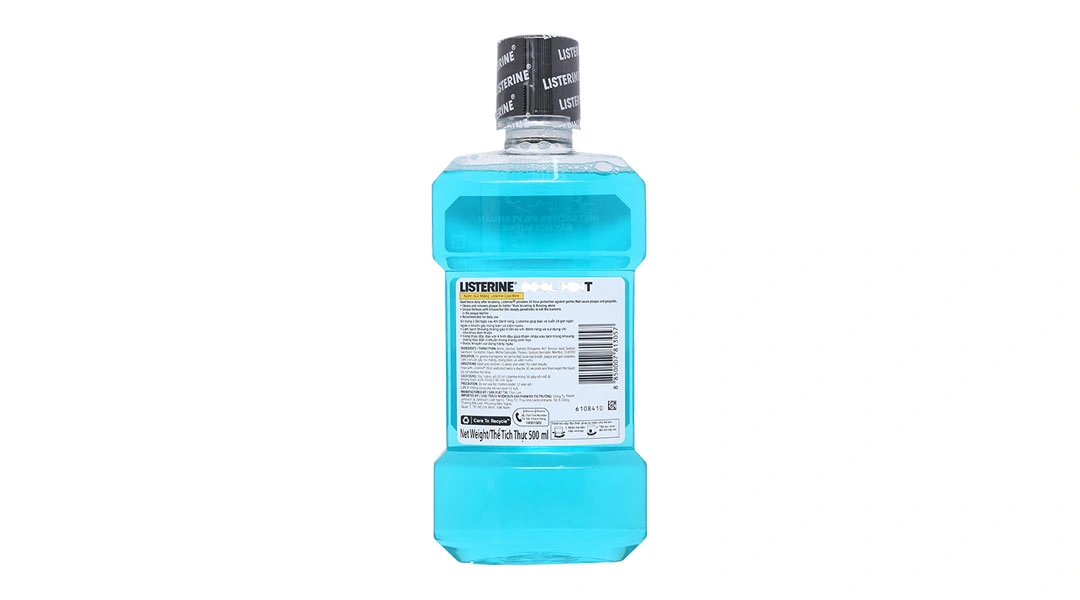 Nước súc miệng Listerine Cool Mint ngừa mảng bám, viêm nướu chai 500ml - 1