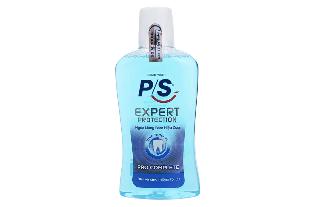 Nước súc miệng P/S Expert Protection ngừa mảng bám, ngừa sâu răng chai 500ml - 