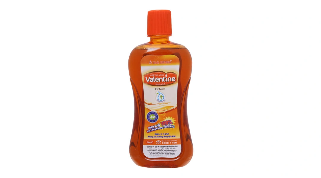 Nước súc miệng Valentine ngừa hôi miệng, giảm nhiệt miệng chai 500ml - 