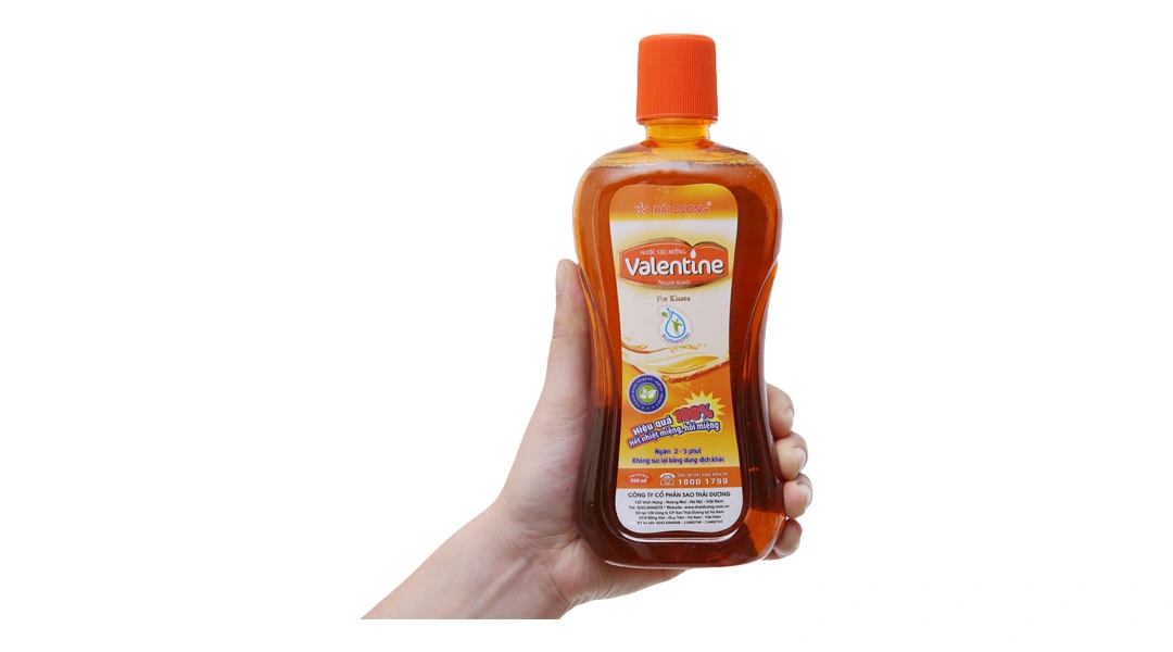 Nước súc miệng Valentine ngừa hôi miệng, giảm nhiệt miệng chai 500ml - 3