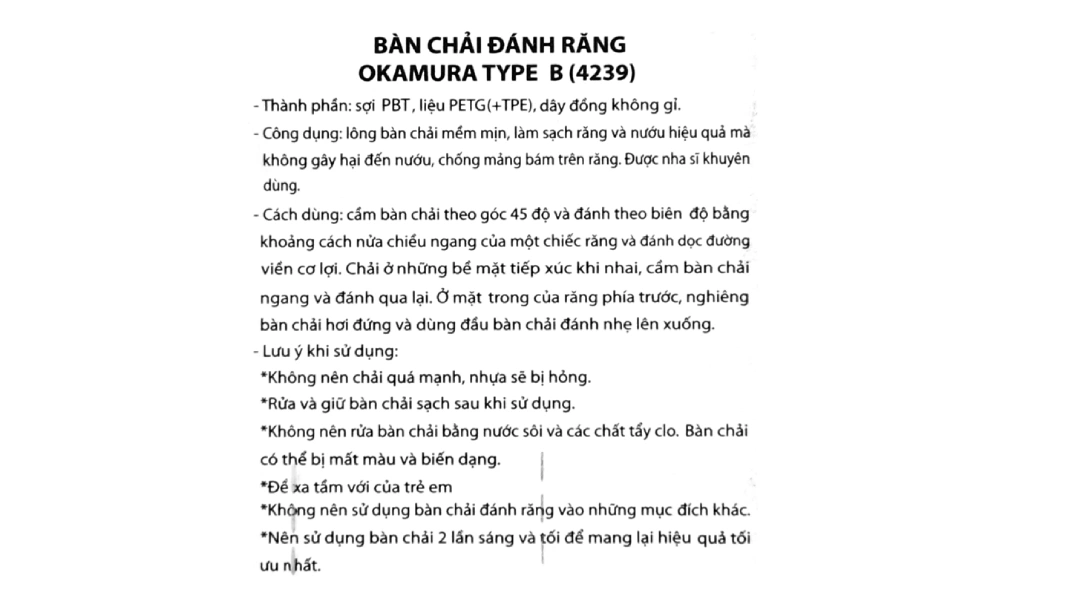 Bàn chải đánh răng Okamura Type B lông mềm mại, bảo vệ nướu vỉ 1 cây - 1