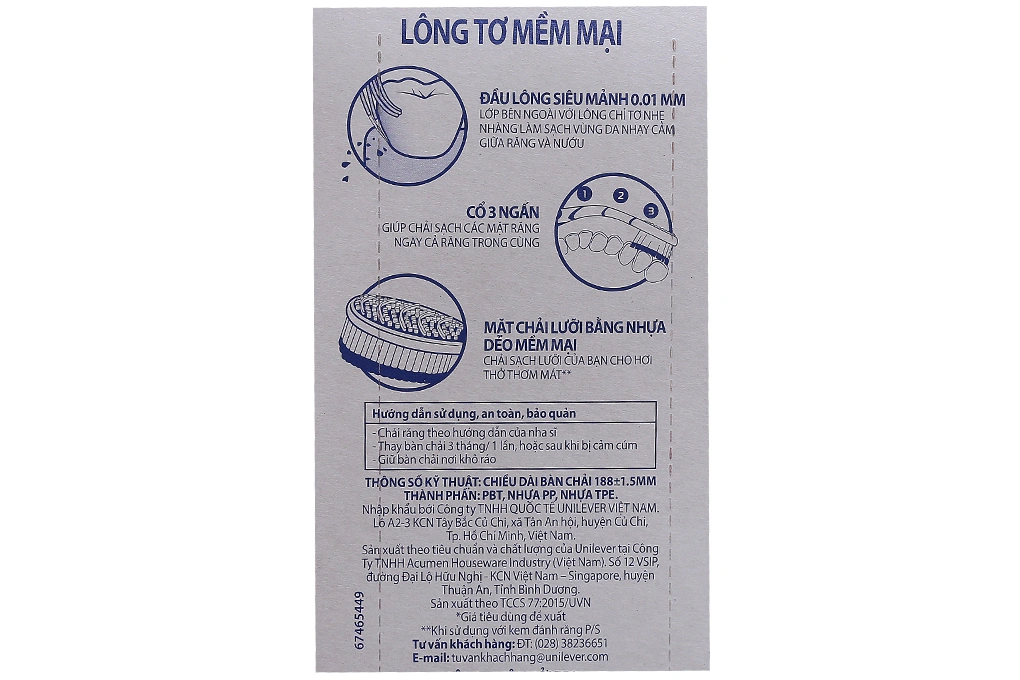 Bộ 3 cây bàn chải đánh răng P/S lông tơ mềm mại bộ 3 cây - 1