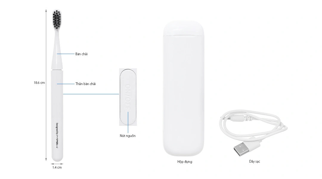 Bàn chải điện Mipow I3-Plus Ultrasonic (CI-900-T1) siêu mỏng - 2
