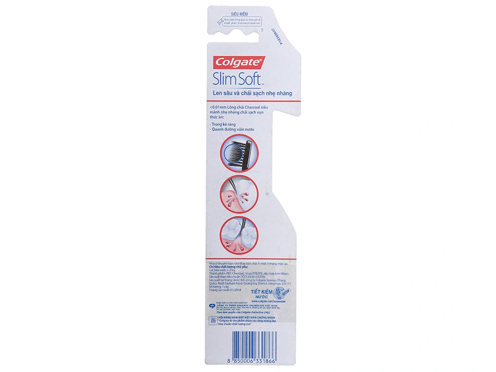 Bàn chải Colgate Slim Soft Charcoal vỉ 1 cây - 1