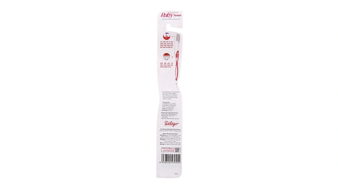 Bàn chải đánh răng Lipzo Ruby Sensi lông chỉ tơ vỉ 1 cây - 1