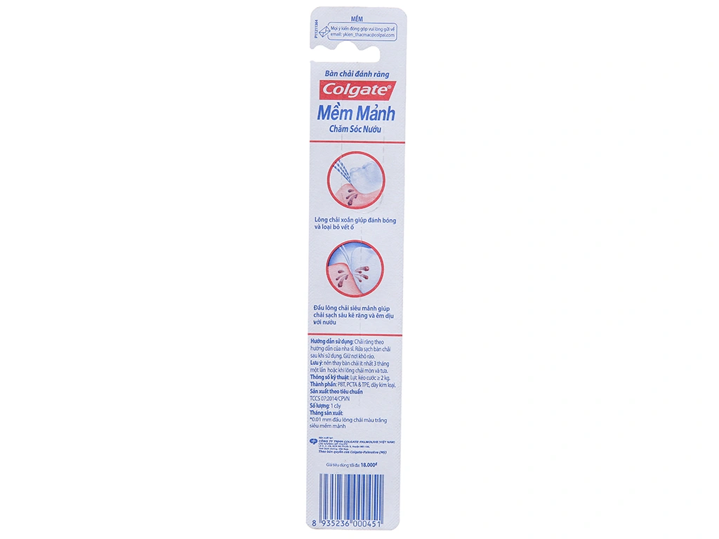 Bàn chải đánh răng Colgate siêu mềm mảnh chăm sóc nướu vỉ 1 cây - 1
