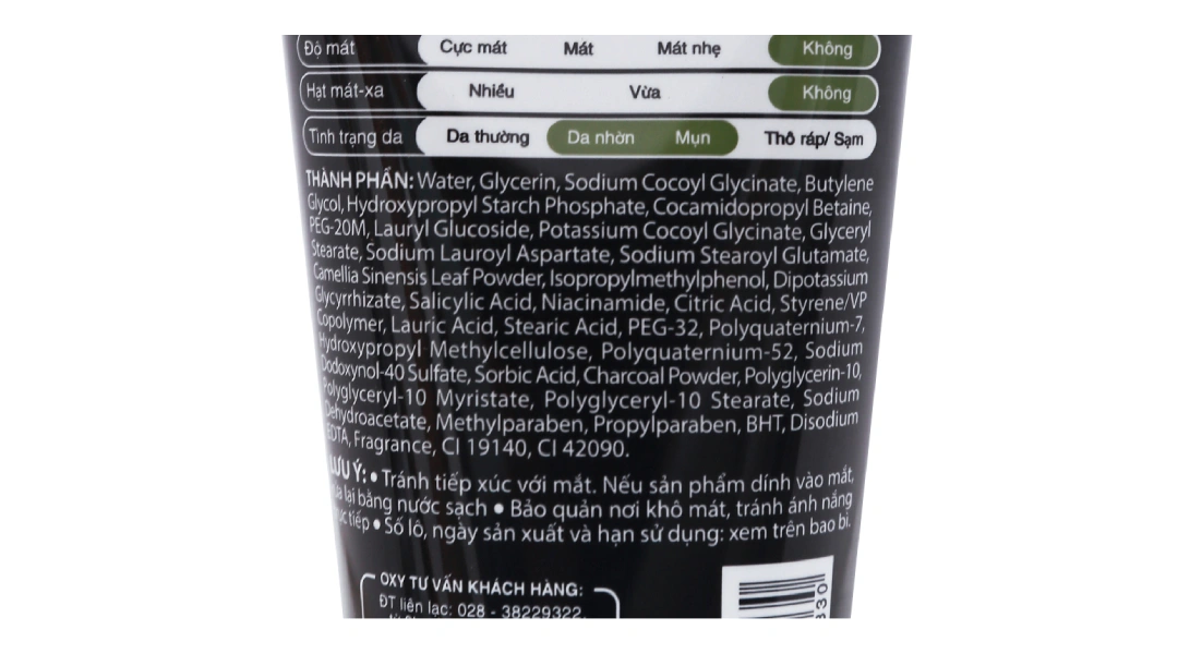 Kem rửa mặt Oxy Total Anti-Acne trà xanh kiểm soát nhờn, sạch khuẩn mụn tuýp 100g - 2