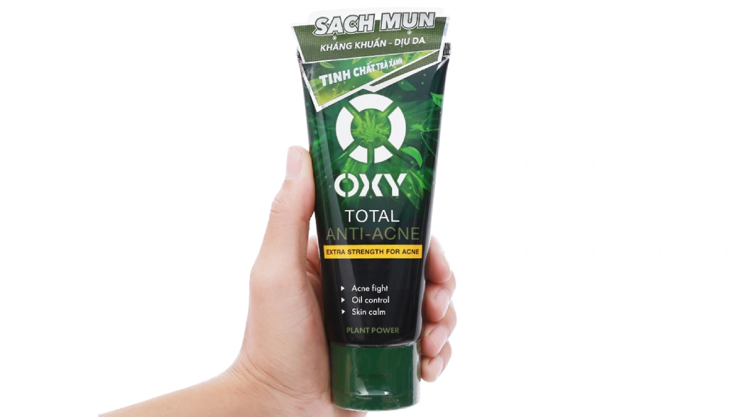 Kem rửa mặt Oxy Total Anti-Acne trà xanh kiểm soát nhờn, sạch khuẩn mụn tuýp 100g - 4