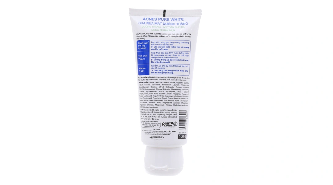 Sữa rửa mặt Acnes Pure White dưỡng da trắng sáng, ngừa mụn tuýp 100g - 1