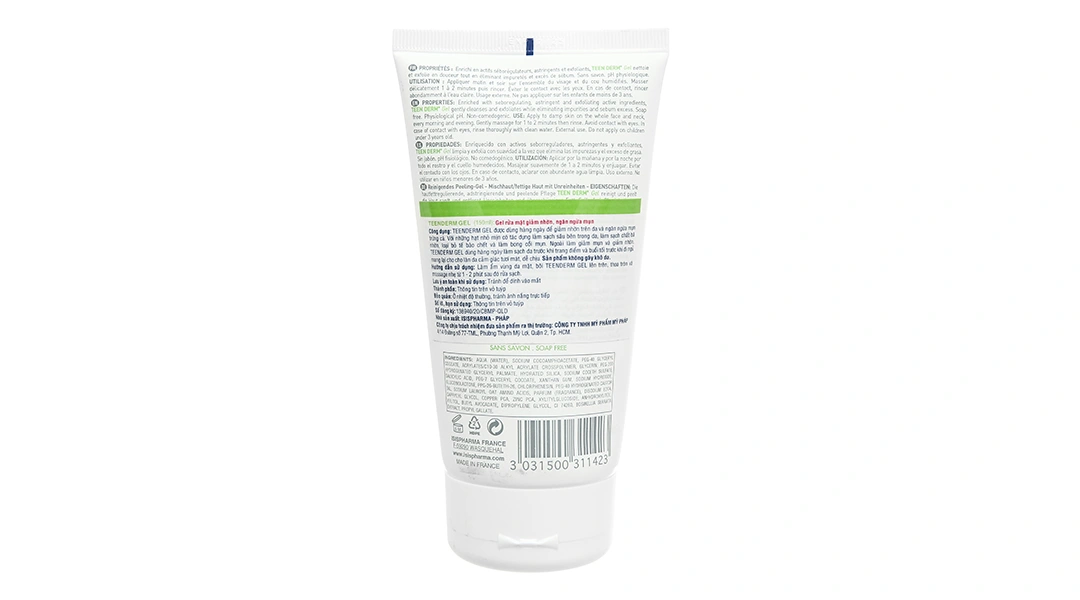 Gel rửa mặt Isis Pharma Teen Derm giảm nhờn, ngừa mụn tuýp 150ml - 1