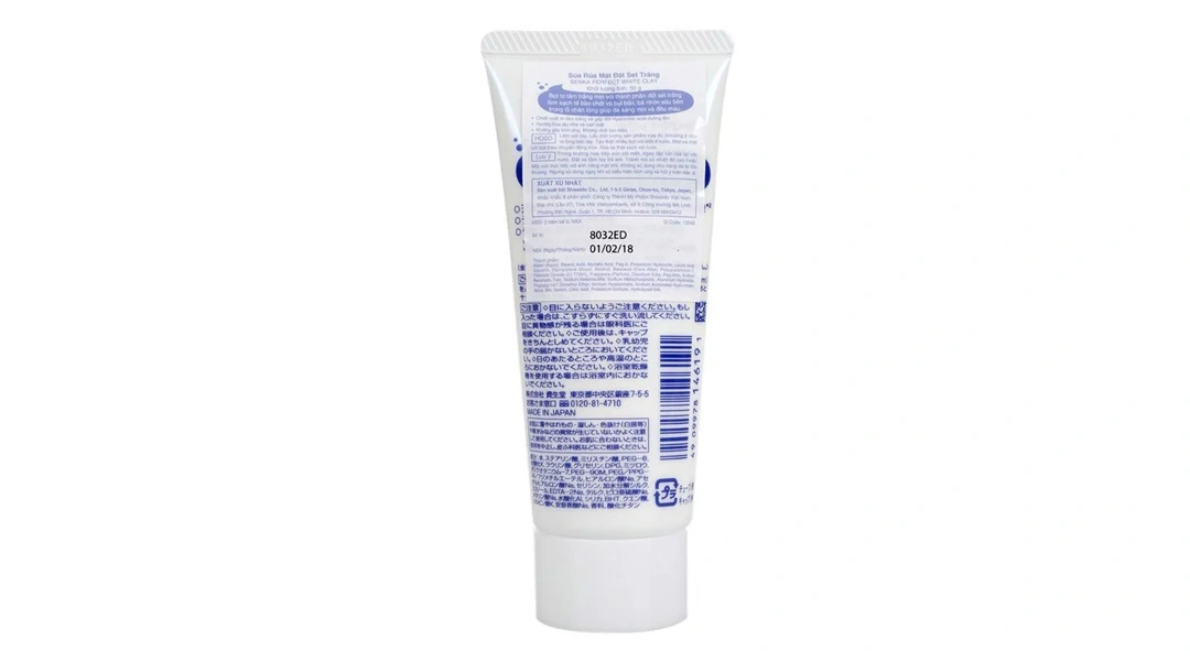 Sữa rửa mặt Senka Perfect White Clay đất sét trắng sạch sâu tuýp 120g - 1