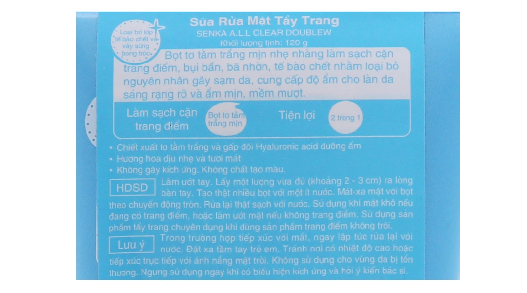 Sữa rửa mặt Senka All Clear DoubleW tẩy trang sạch sâu tuýp 120g - 2