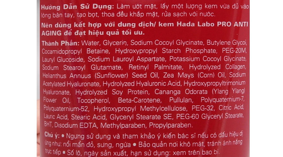 Kem rửa mặt Hada Labo Pro Anti Aging cải thiện da lão hóa tuýp 80g - 4