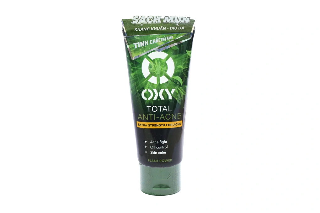 Kem rửa mặt Oxy Total Anti-Acne trà xanh ngăn ngừa mụn tuýp 100g - 