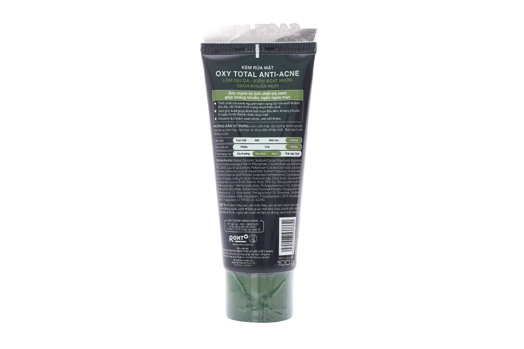 Kem rửa mặt Oxy Total Anti-Acne trà xanh ngăn ngừa mụn tuýp 100g - 1