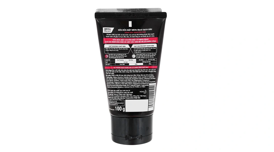 Sữa rửa mặt Men's Bioré Deep Action sạch sâu tuýp 100g - 1