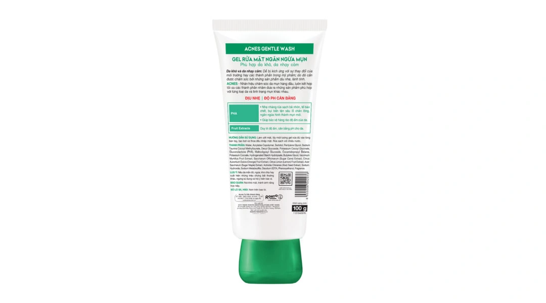 Gel rửa mặt Acnes Gentle Wash ngừa mụn cho da khô và da nhạy cảm tuýp 100g - 7