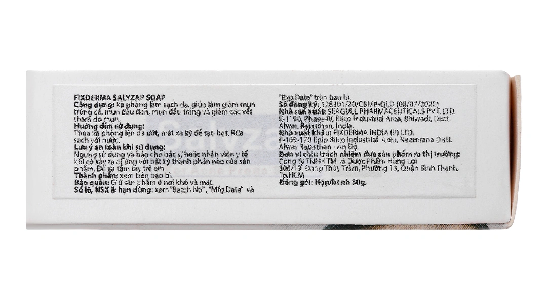 Xà phòng Fixderma Salyzap Soap làm sạch da, giảm mụn trứng cá cục 30g - 3