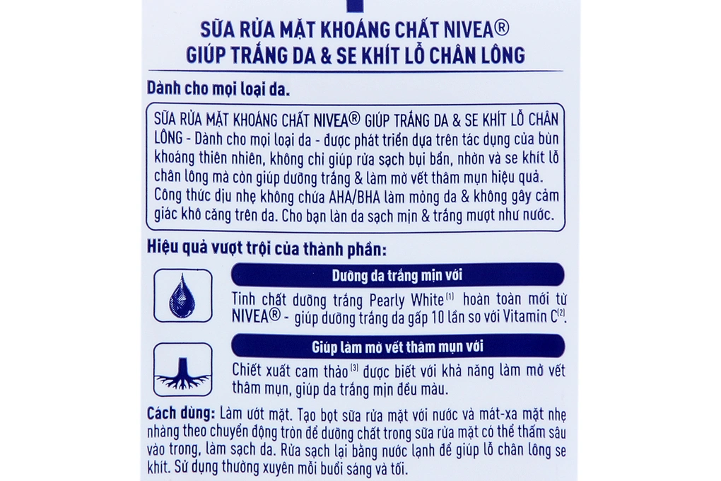 Sữa rửa mặt Nivea bùn khoáng dưỡng trắng tuýp 100g - 2