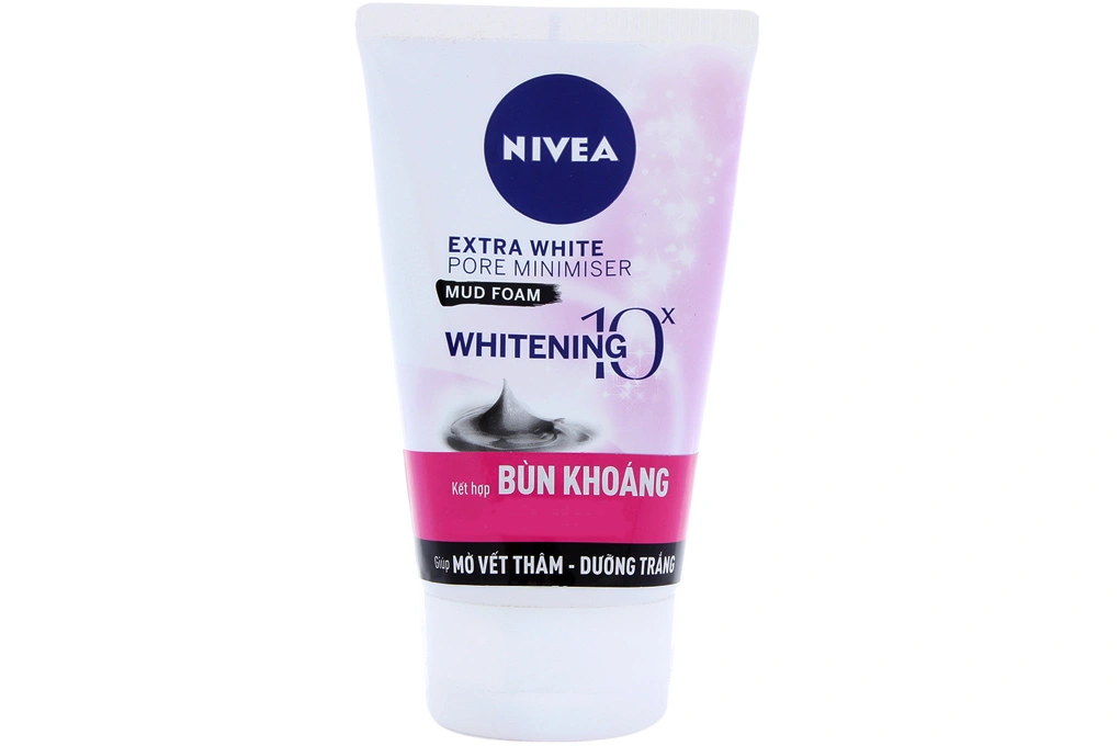Sữa rửa mặt Nivea bùn khoáng dưỡng trắng tuýp 100g - 