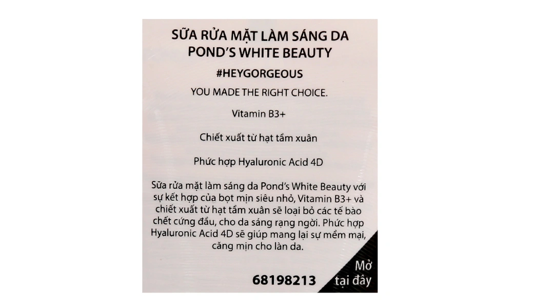 Sữa rửa mặt Pond's White Beauty trắng da tuýp 50g - 2