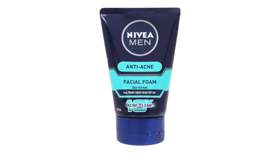 Sữa rửa mặt Nivea Men Facial Foam giúp ngăn ngừa mụn tối ưu tuýp 100g - 