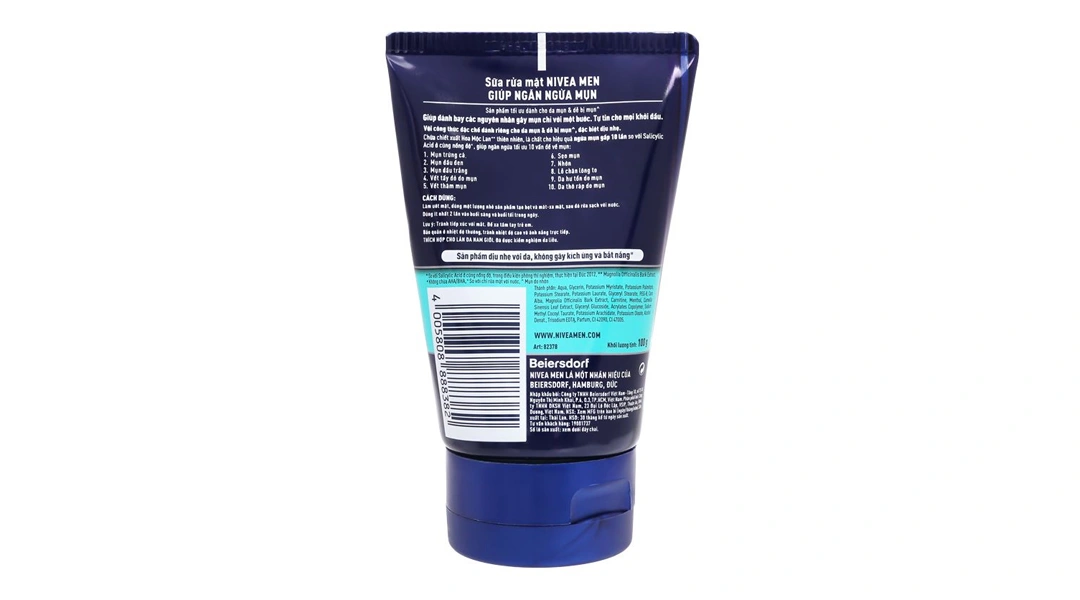 Sữa rửa mặt Nivea Men Facial Foam giúp ngăn ngừa mụn tối ưu tuýp 100g - 1