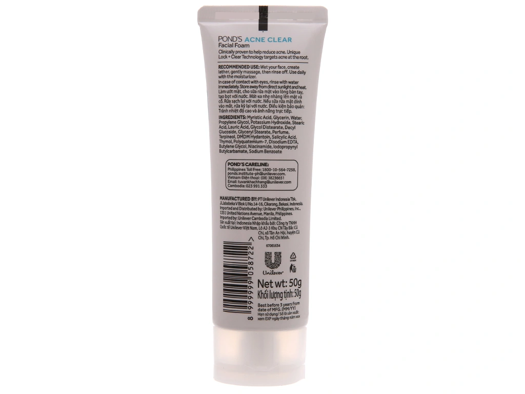 Sữa rửa mặt Pond's acne clear sạch sâu, ngừa mụn tuýp 50g - 1