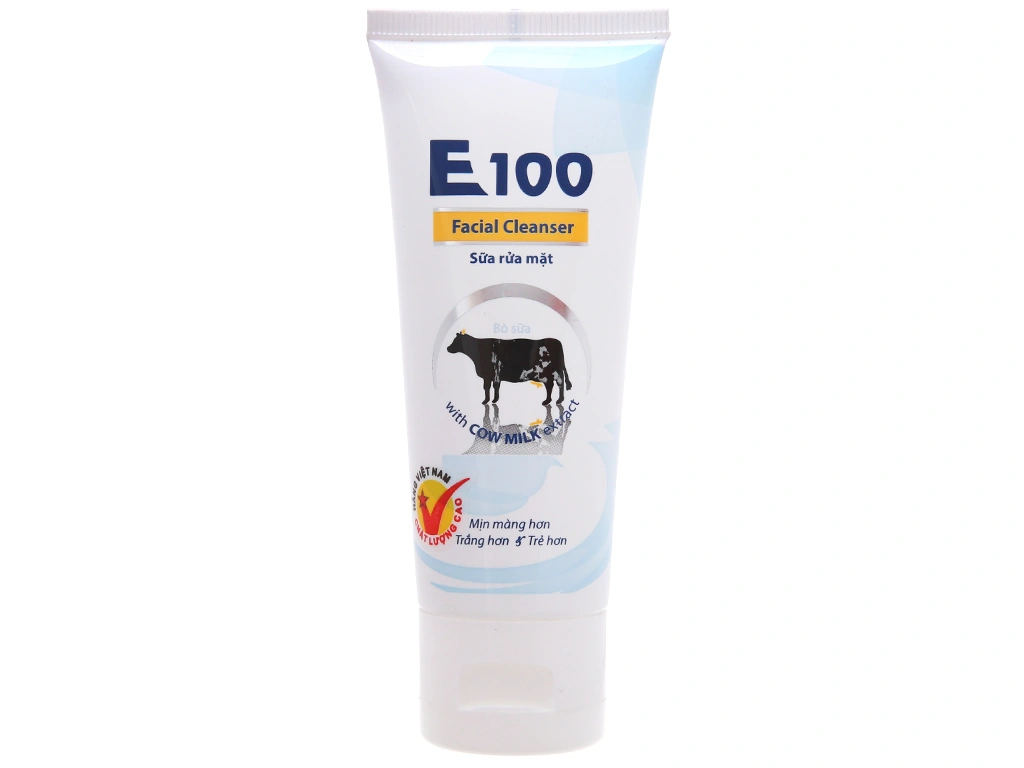 Sữa rửa mặt E100 da trắng sáng mịn màn tuýp 50ml - 