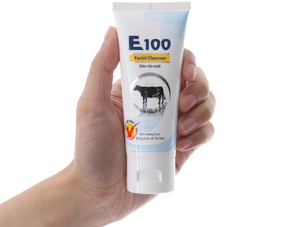 Sữa rửa mặt E100 da trắng sáng mịn màn tuýp 50ml - 2