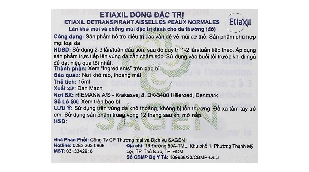 Lăn khử mùi Etiaxil giúp khử mùi hôi dưới cánh tay cho da thường chai 15ml - 6