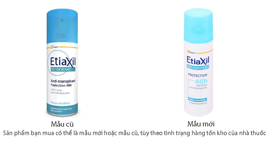 Xịt khử mùi Etiaxil Déodorant Peaux Sensibles ngăn mùi, mồ hôi 48h chai 100ml - 