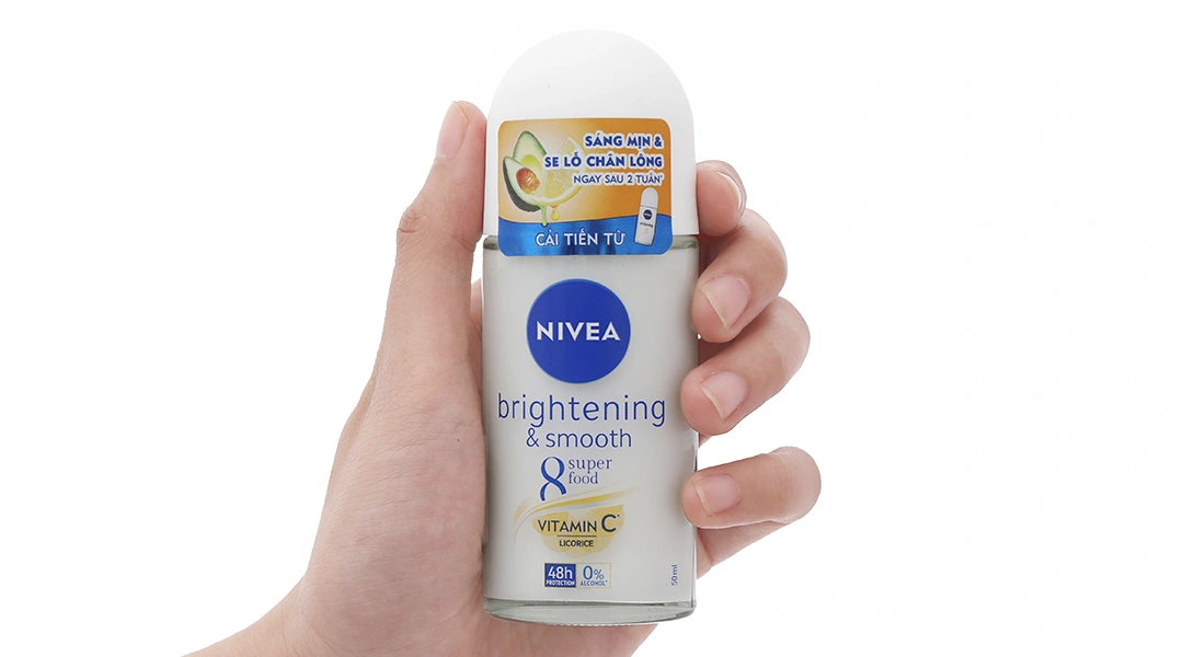 Lăn khử mùi Nivea Brightening & Smooth Vitamin C se khít lỗ chân lông chai 50ml - 4