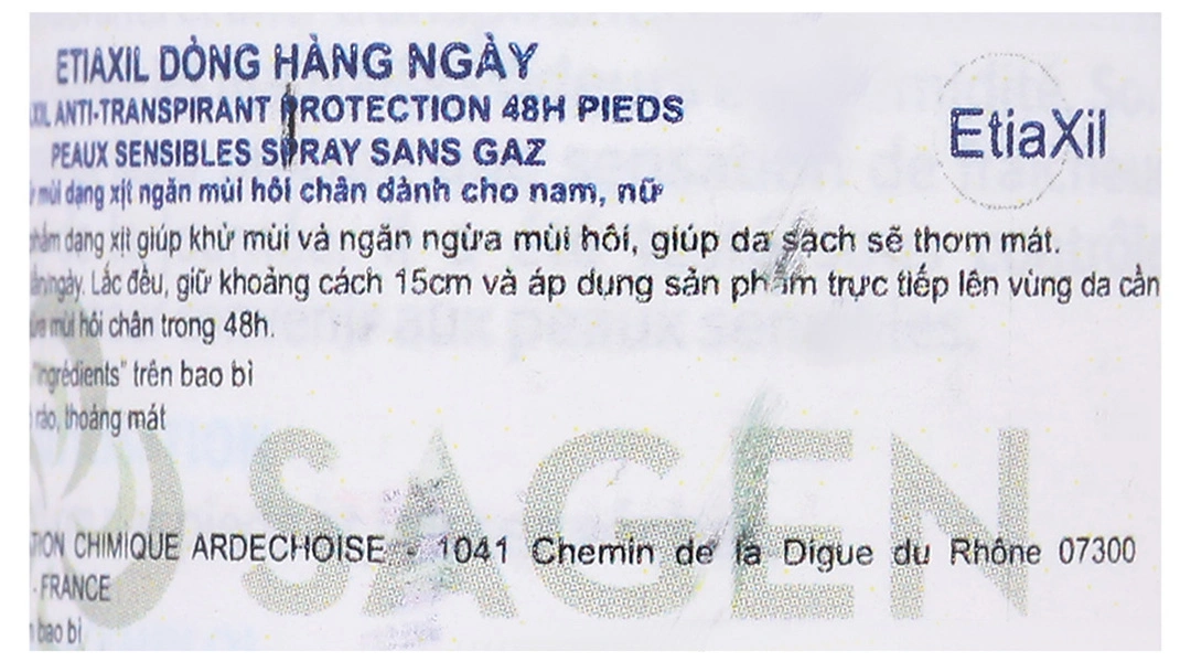 Xịt khử mùi Etiaxil Déodorant Anti-Transpirant 48h khử mùi hôi chân chai 100ml - 11