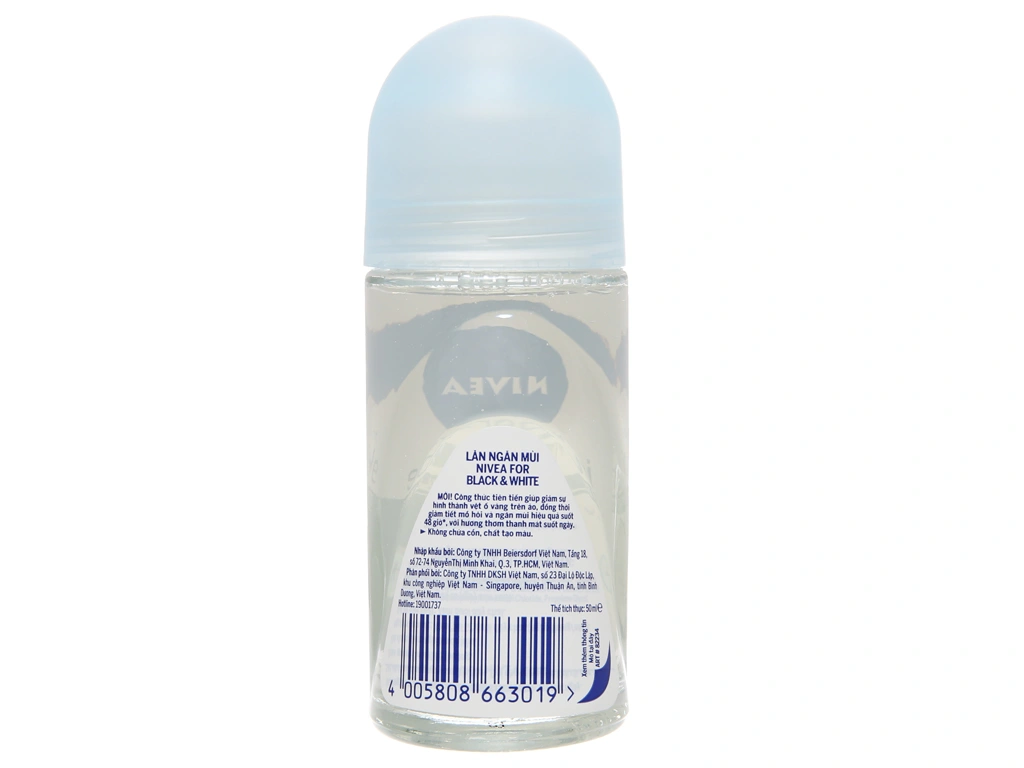 Lăn khử mùi Nivea Invisible giảm vệt ố vàng trên áo chai 50ml - 1