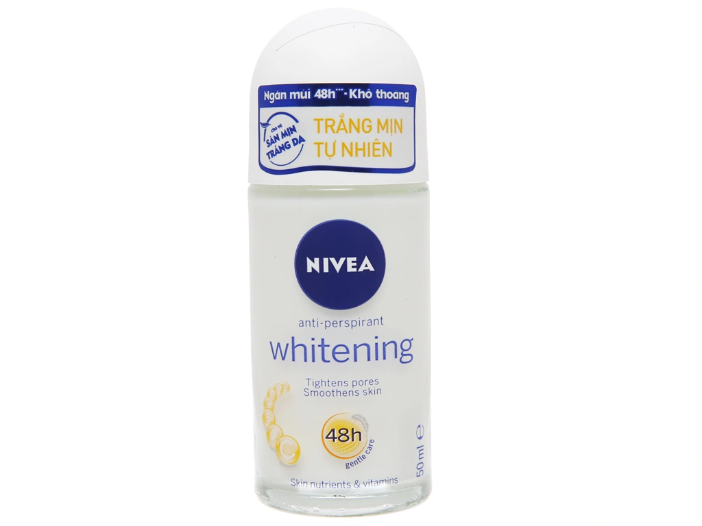 Lăn khử mùi Nivea Whitening ngăn mồ hôi chai 50ml - 