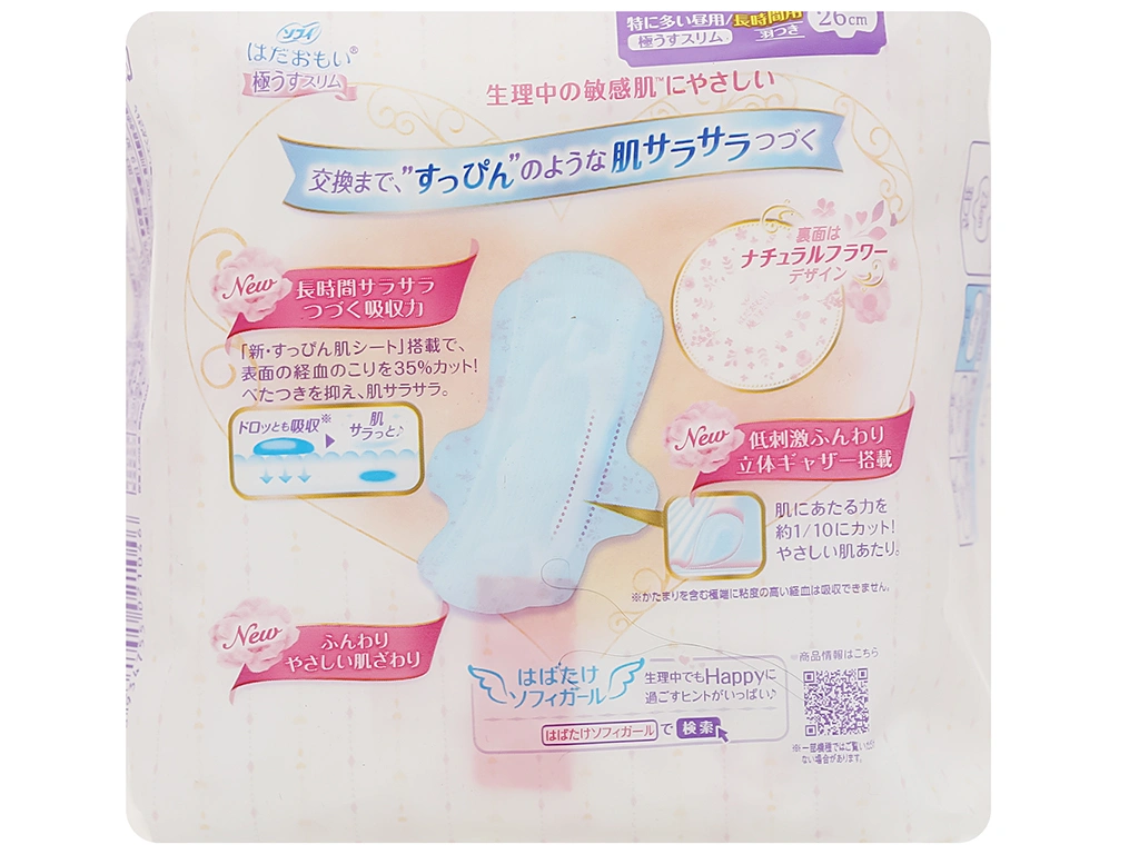 Băng vệ sinh Sofy Skin Comfort Ultra Thin siêu thấm cánh 25cm gói 8 miếng - 1