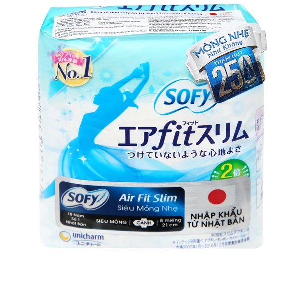 Băng vệ sinh Sofy Air Fit Slim siêu nhẹ gói 8 miếng - 