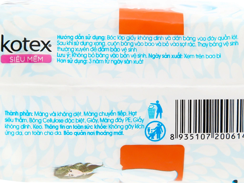 Băng vệ sinh Kotex siêu mỏng không cánh gói 8 miếng - 4