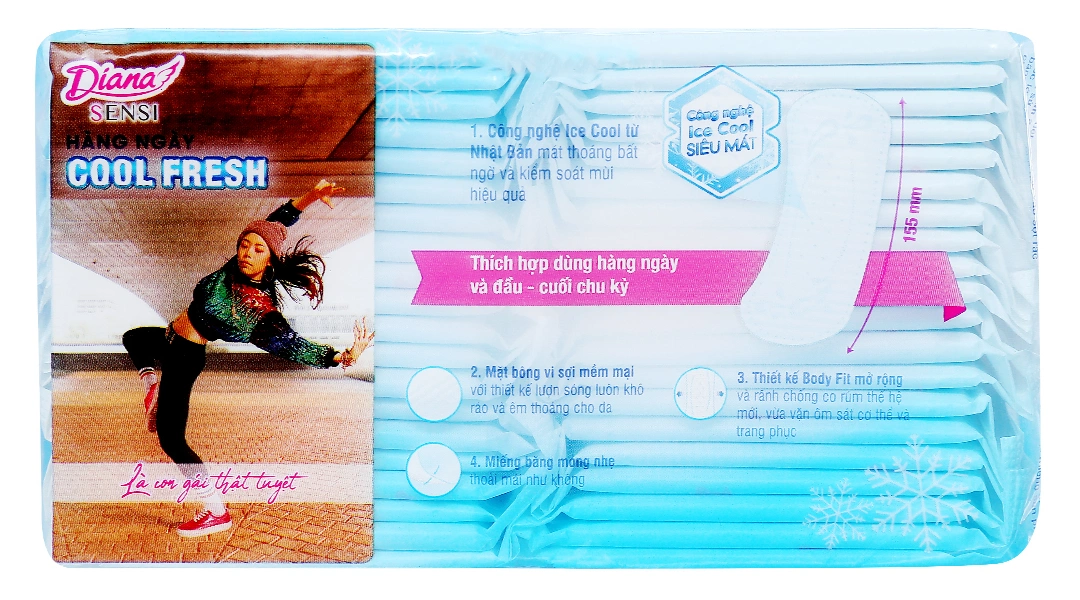 Băng vệ sinh hàng ngày Diana Cool Fresh siêu mát gói 20 miếng - 13