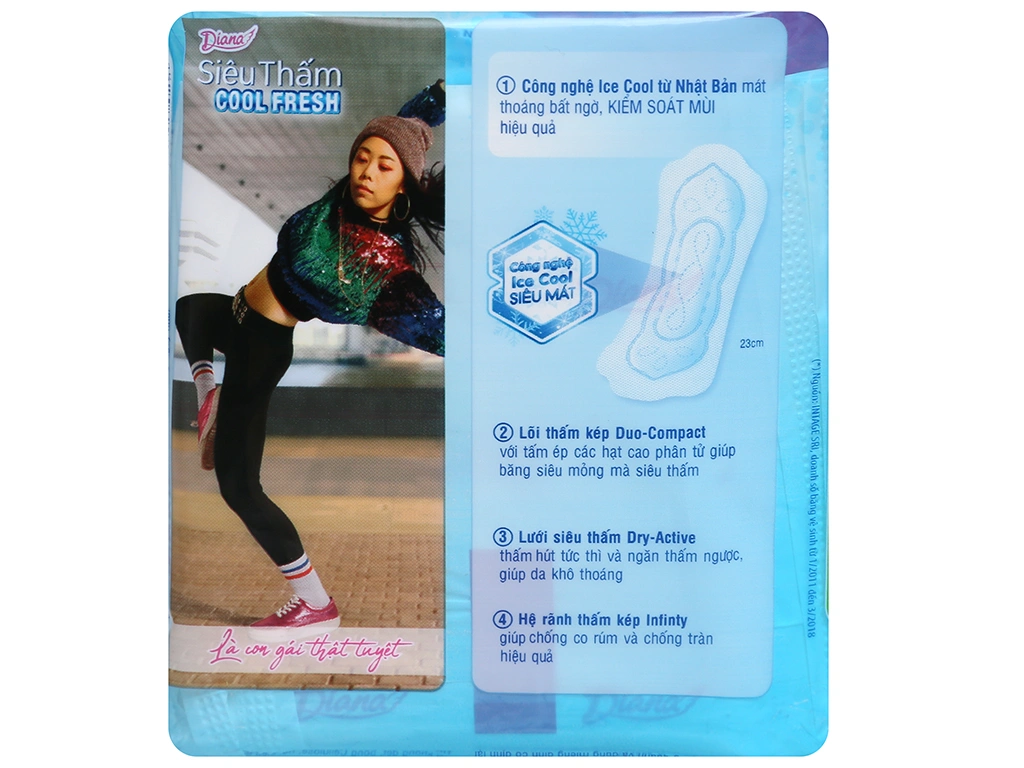 Băng vệ sinh Diana Cool Fresh siêu mỏng gói 8 miếng - 1