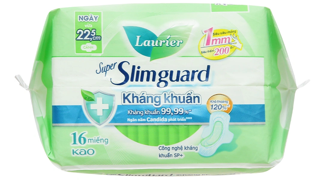 Băng vệ sinh Laurier Super Slimguard kháng khuẩn siêu siêu mỏng cánh gói 16 miếng - 4