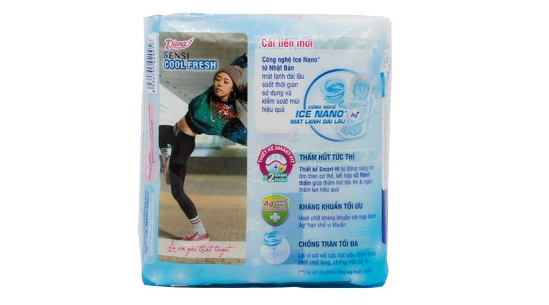 Băng vệ sinh Diana Cool Fresh siêu mỏng không cánh gói 8 miếng - 1