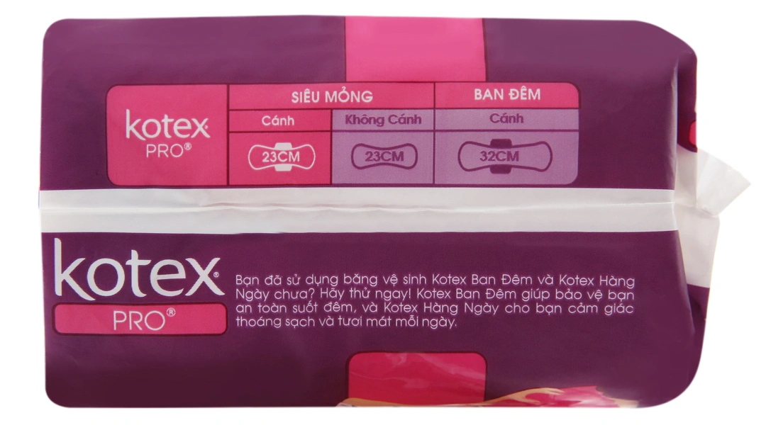 Băng vệ sinh Kotex Pro siêu mỏng cánh, lưới siêu thấm gói 8 miếng - 3